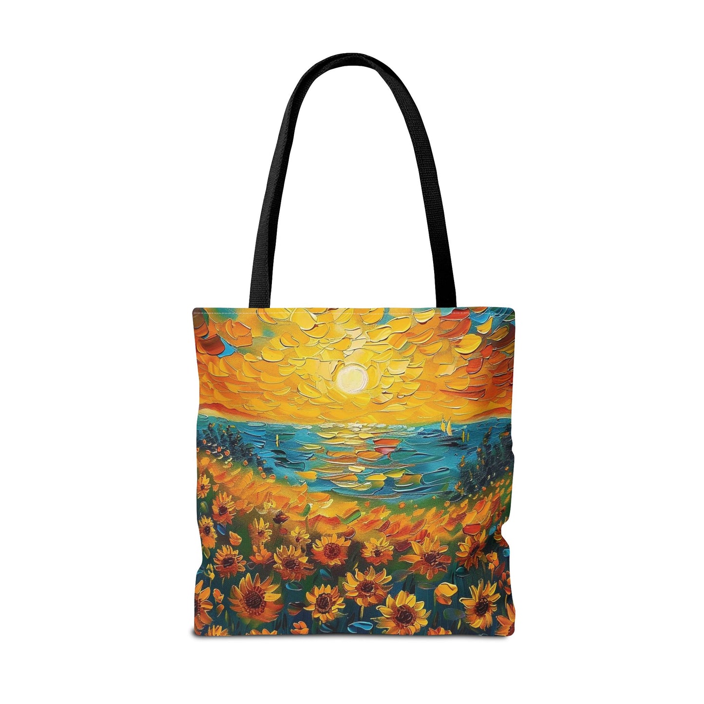 🌻 Girasoles al Atardecer – Bolso Tote Vibrante y Artístico 🌅