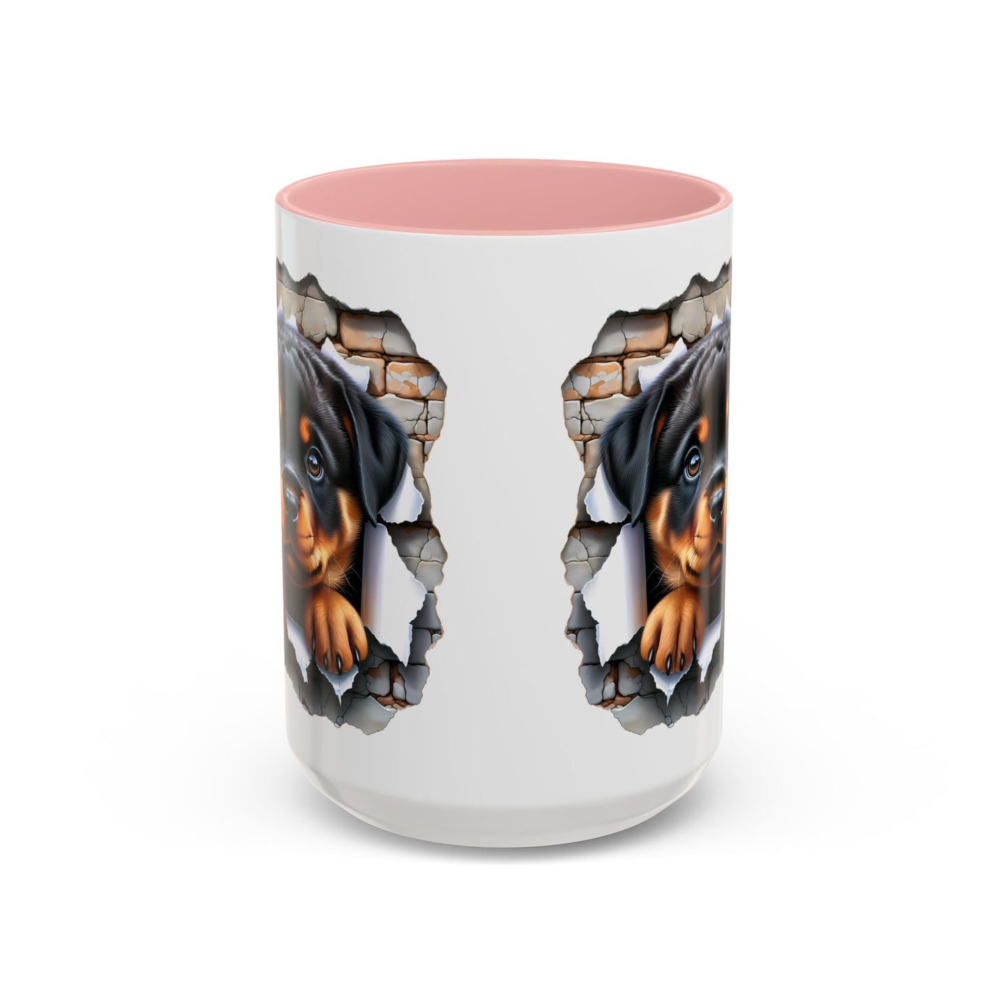 🐾☕ Rottweiler Puppy Accent Mug – Sweet Breakthrough Pup Design ✨