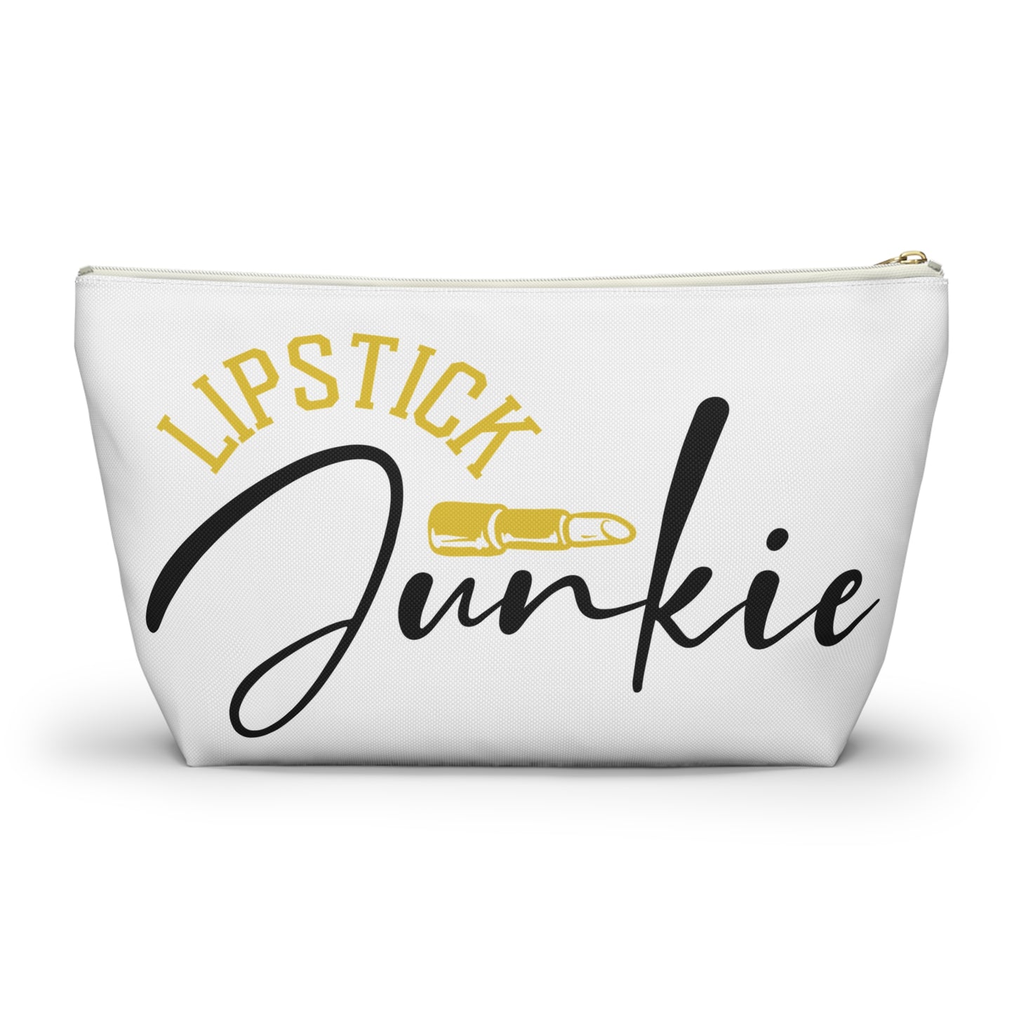Accessory Pouch – "Lipstick Junkie" Yellow Makeup Bag
