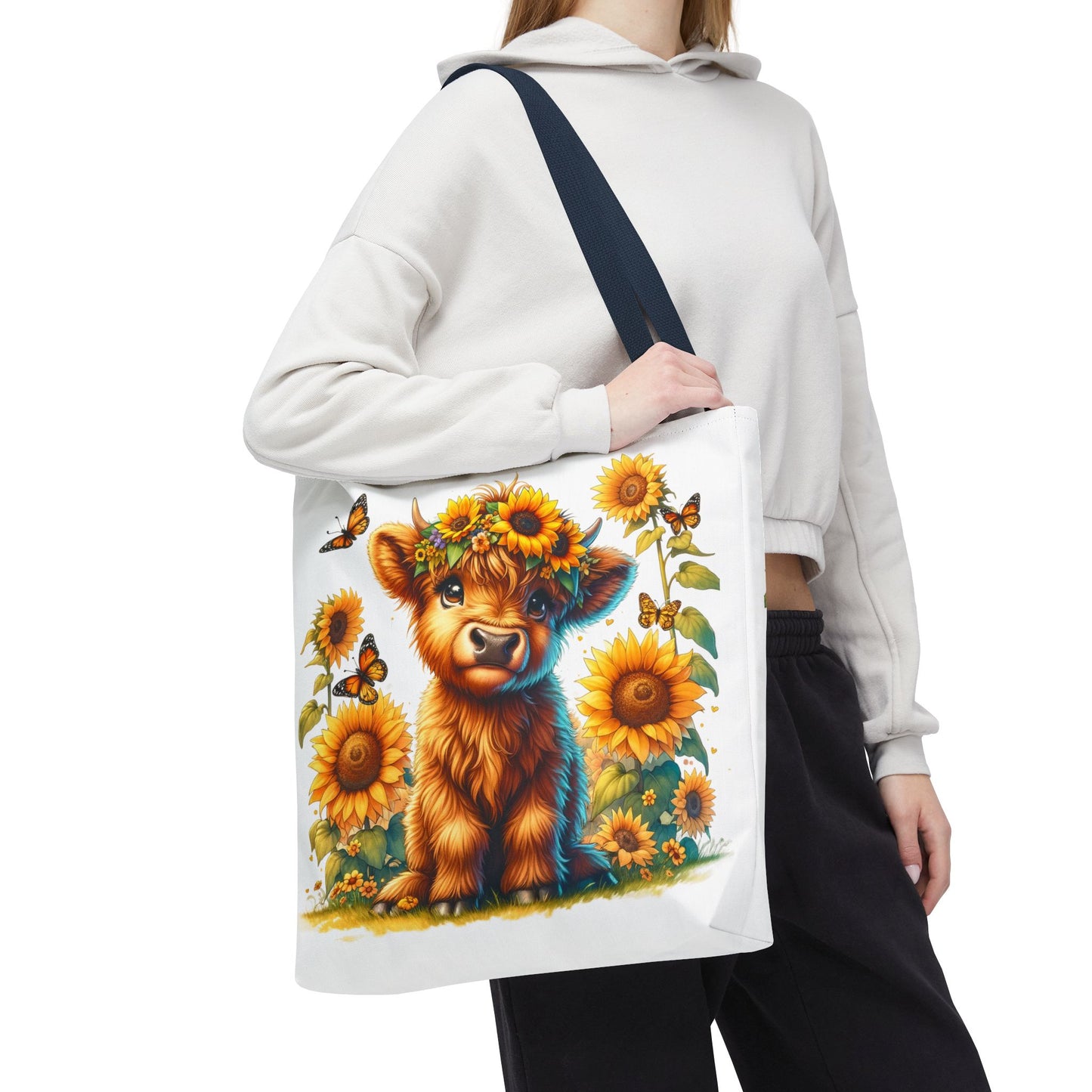 Bolsa de mano de vaca de las Tierras Altas: estética rústica de granja, bolsa de compras reutilizable con un toque rústico y chic, regalo inspirado en la naturaleza para amantes de los animales.