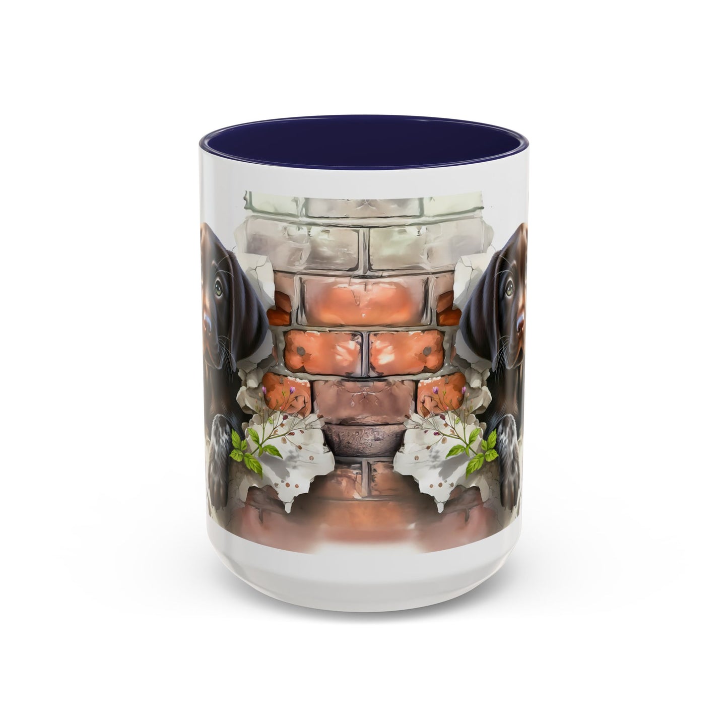 🐶🍫 Chocolate Lab Puppy Accent Mug – Sweet Brown Pup Coffee Cup ☕💛