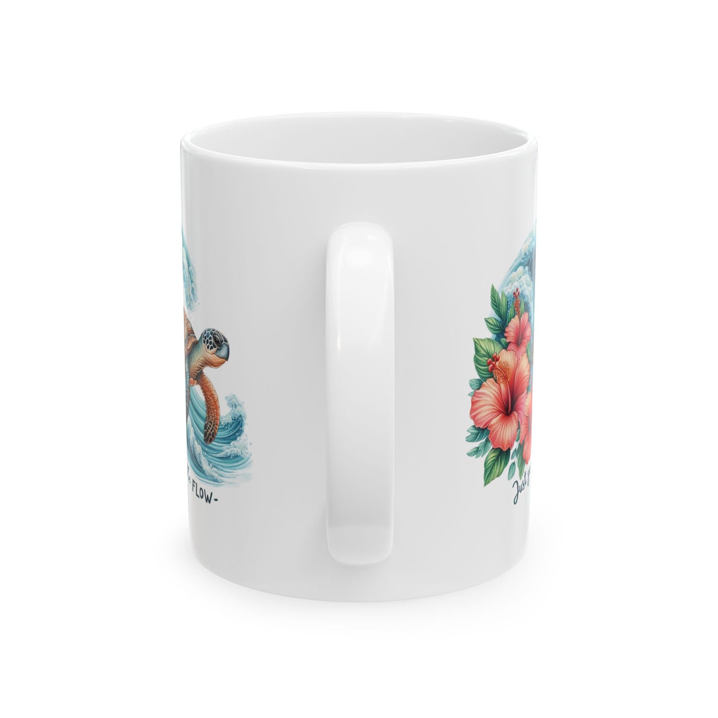 🌊 Just Go with the Flow – Beautiful Sea Turtle Coffee Mug for Ocean Lovers 🐢
