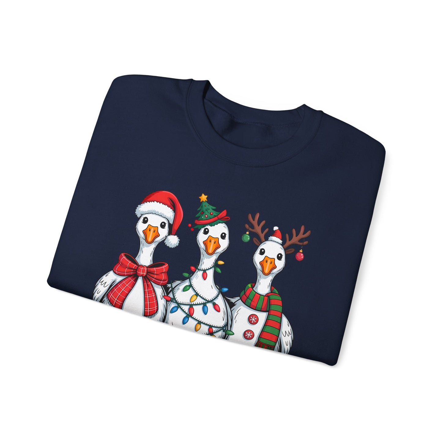 🪿🎄 Festive Goose Trio Sweatshirt – Whimsical Holiday Cheer in Cozy Style