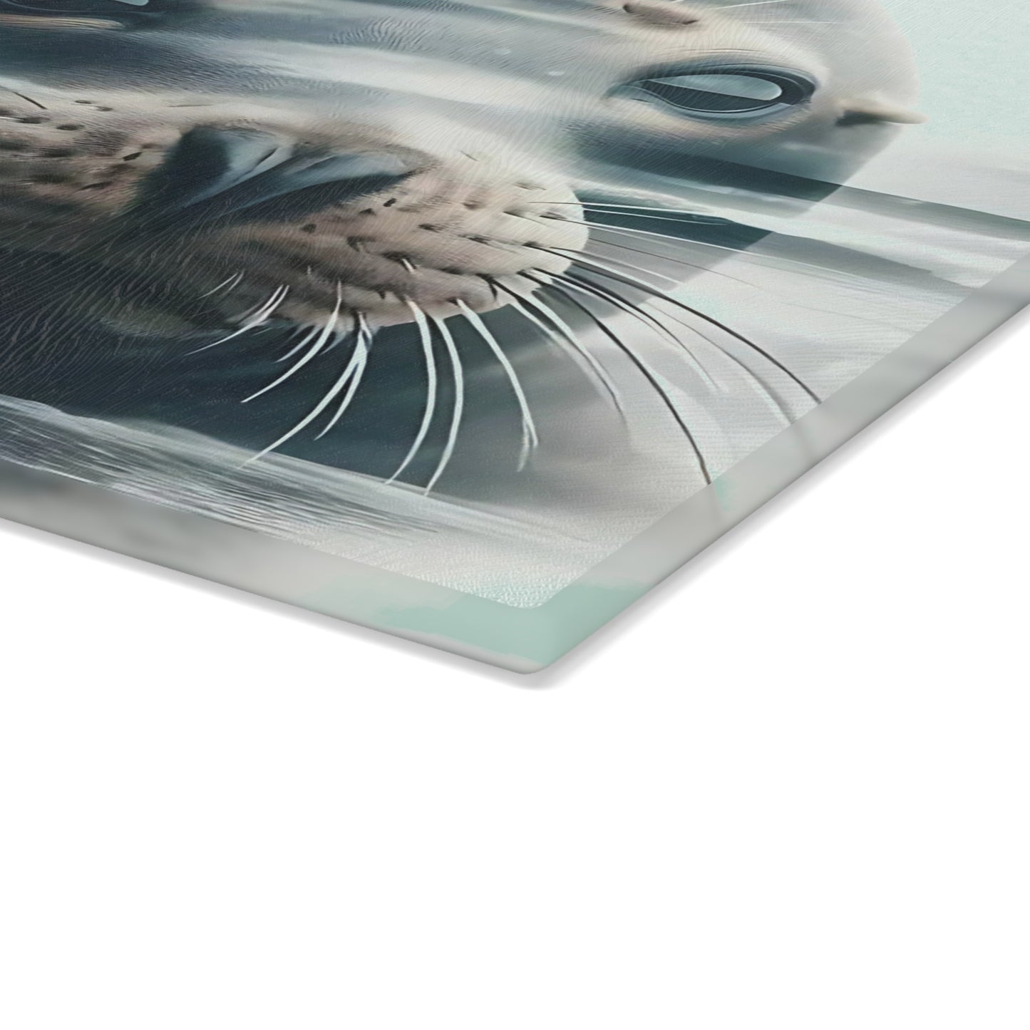 🦭❄️ Seal & Pup Motherhood Cutting Board – Ocean Love & Winter Serenity 🌊💙