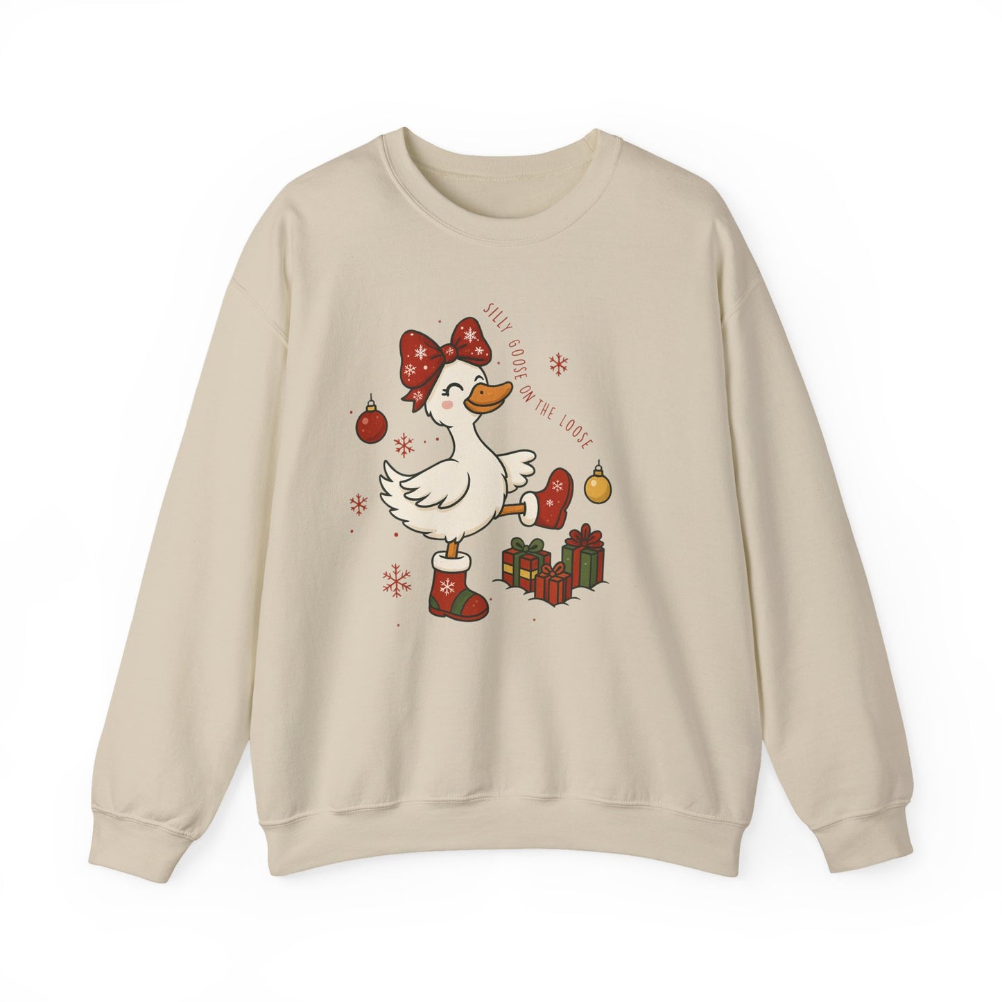 🪿🎁 Silly Goose on the Loose Sweatshirt – Whimsical Holiday Cheer ❄️✨