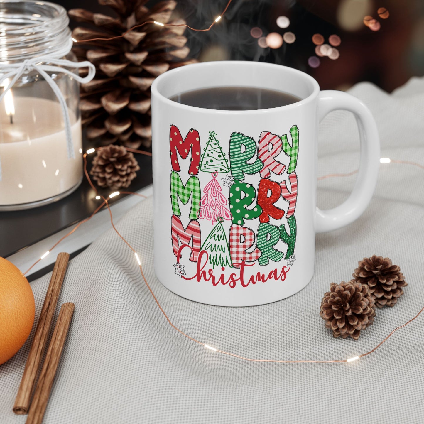 🎄 Merry Merry Merry Christmas Mug – Festive Cheer in Every Sip 🎅