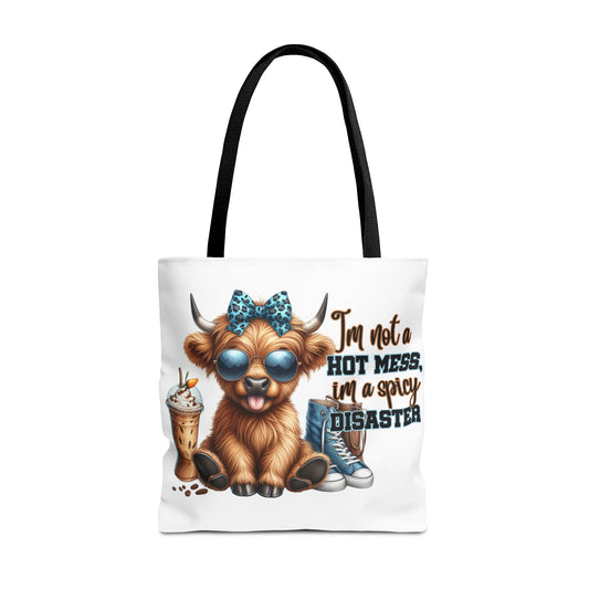 Bolsa de tela Highland Cow: «No soy un desastre picante, soy un desastre picante».