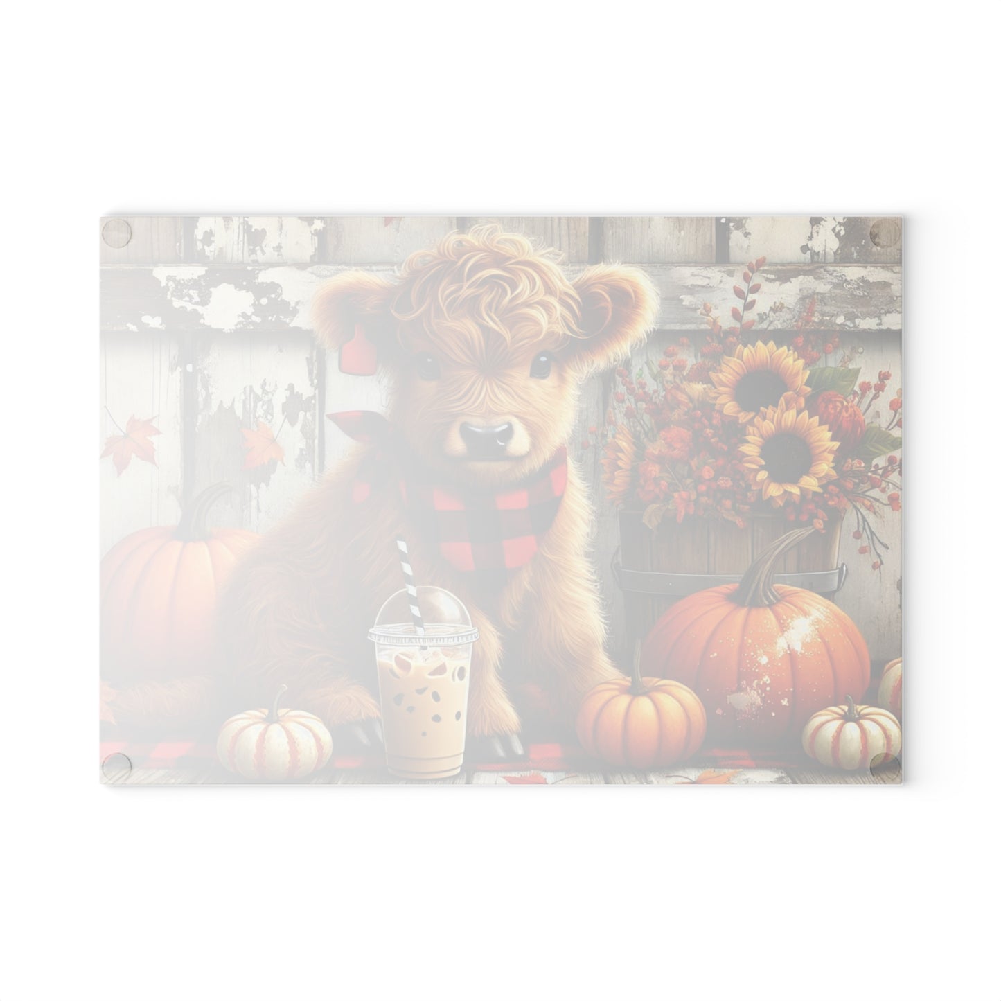 🐮 Pumpkin Patch Calf Cutting Board – Cozy Autumn Charm for Your Kitchen