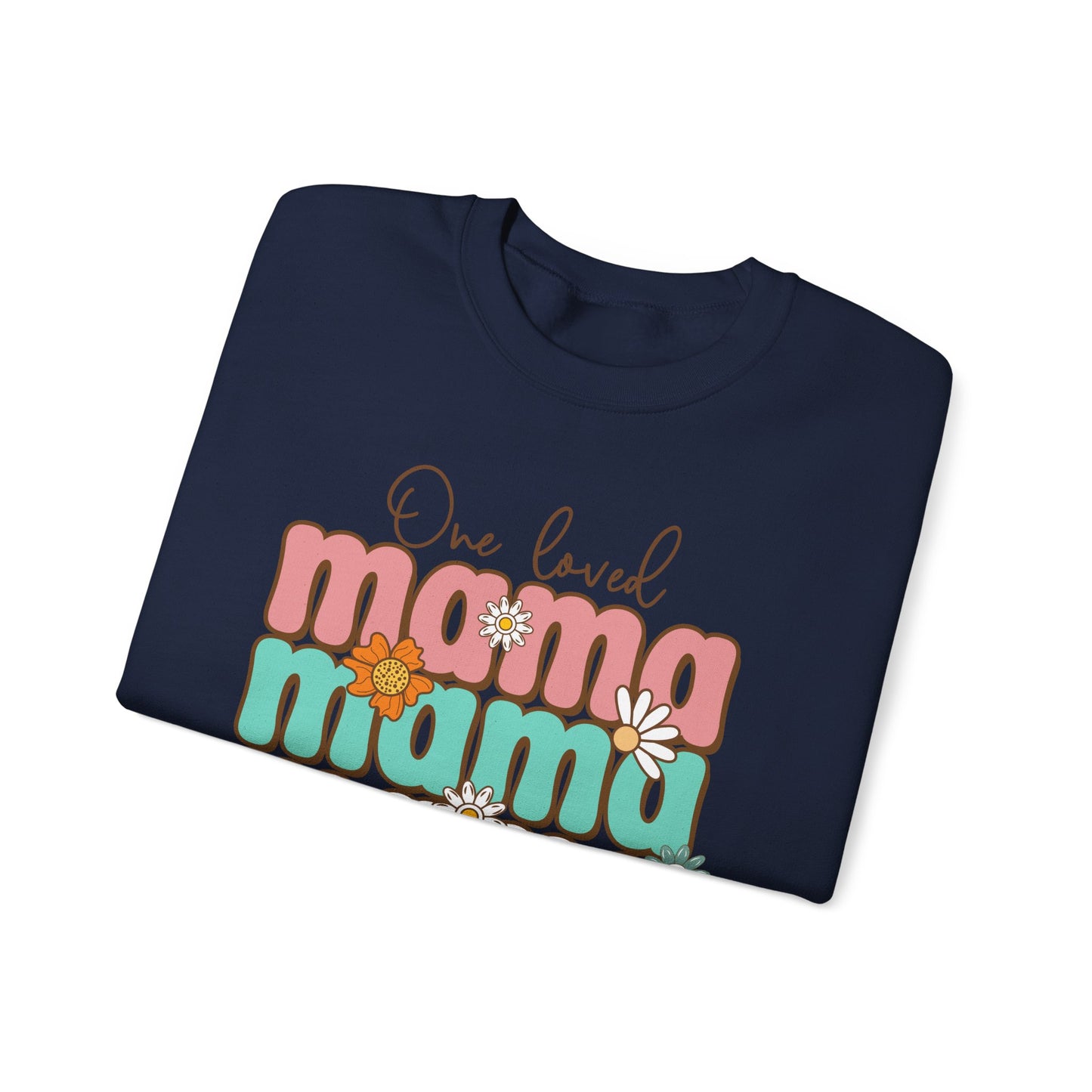 🌼💖 One Loved Mama Sweatshirt – Retro Floral Motherhood Crewneck