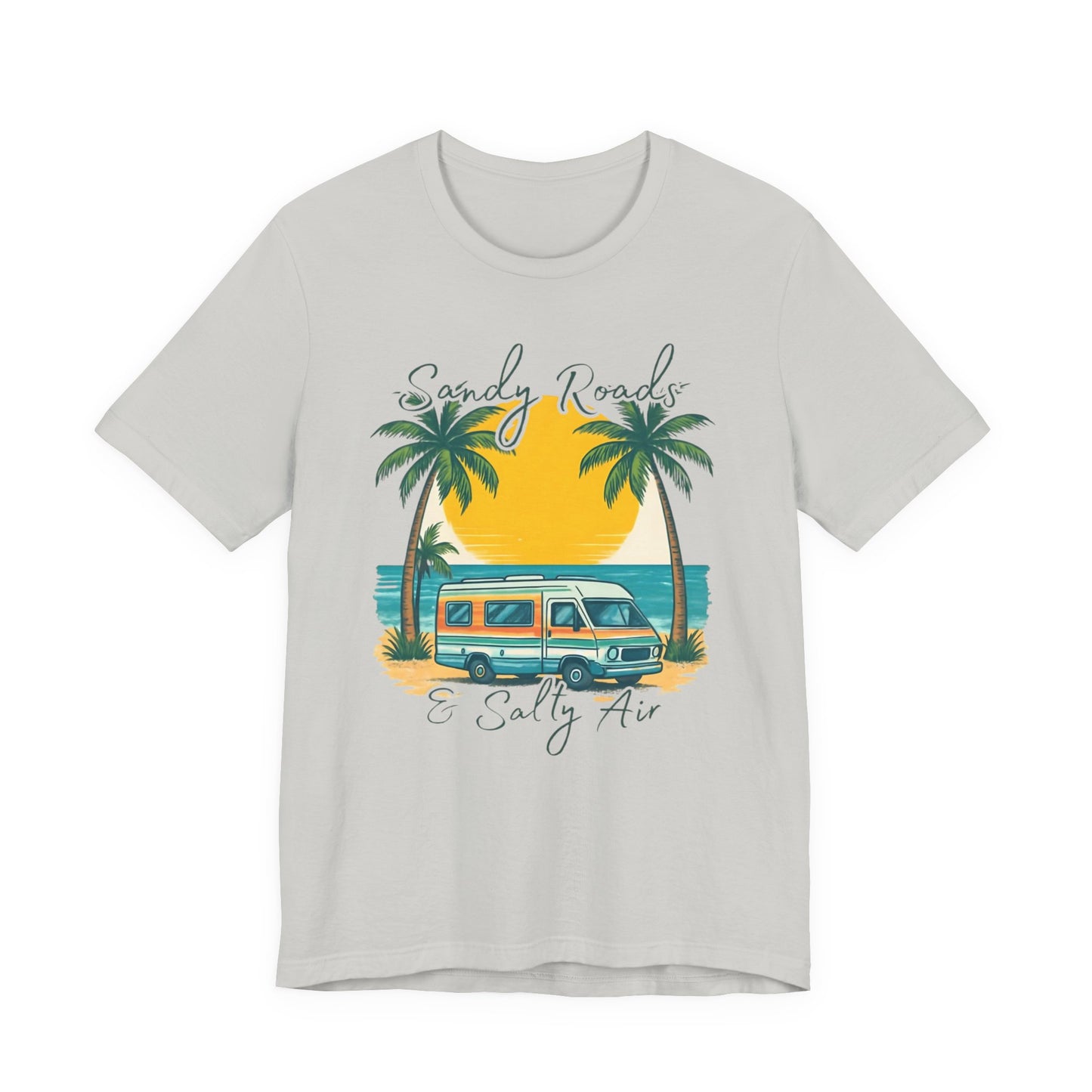 Camiseta Sandy Roads &amp; Salty Air: Camisa playera ligera para mujer para días costeros y ambiente veraniego.