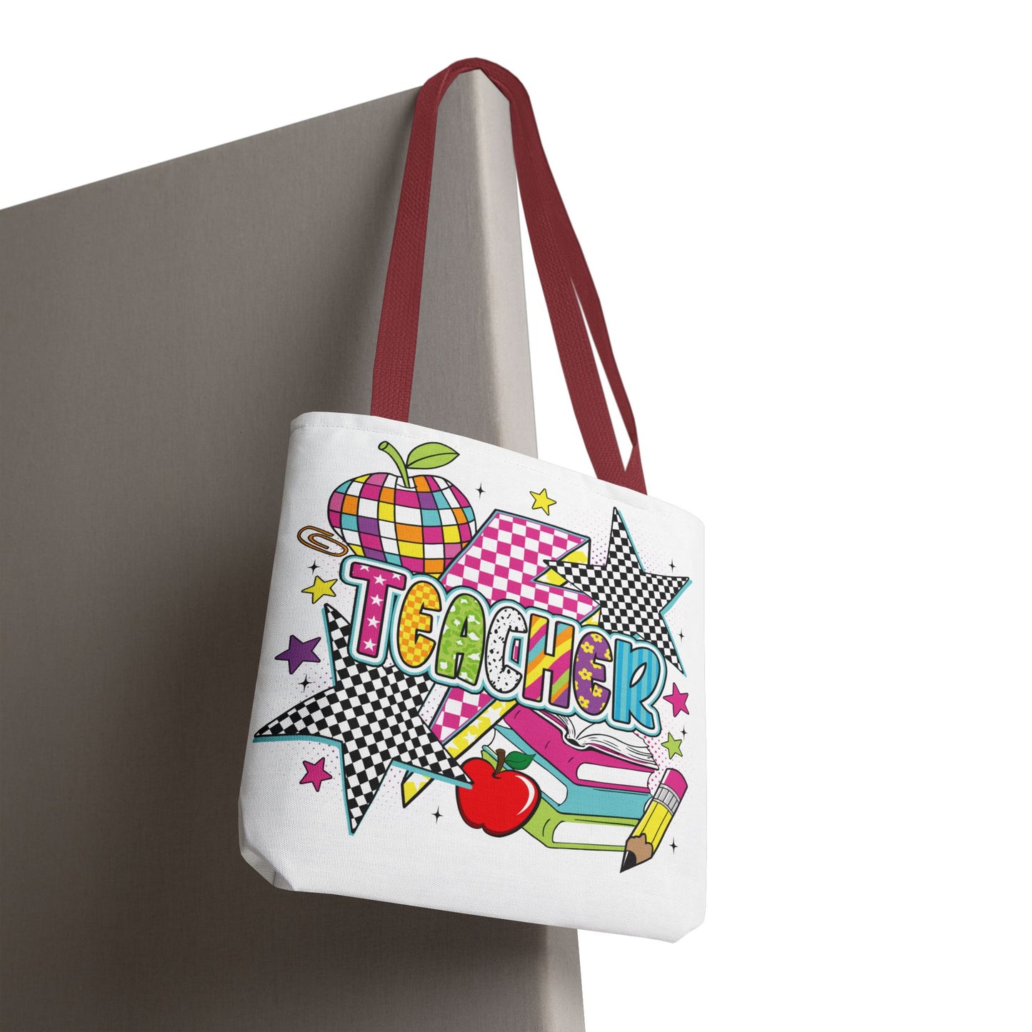 🌟 Bright Teacher Stars Tote – Bold Style for the Best in Class 🍎