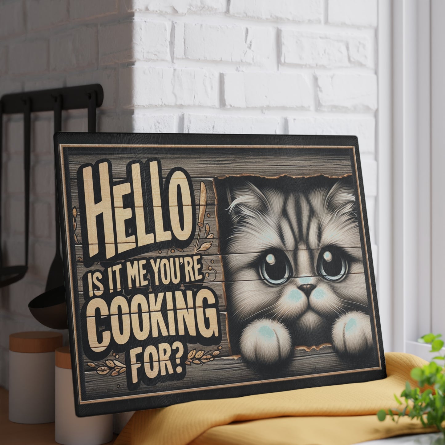 Hello, Is It Me You’re Cooking For? Cat Cutting Board