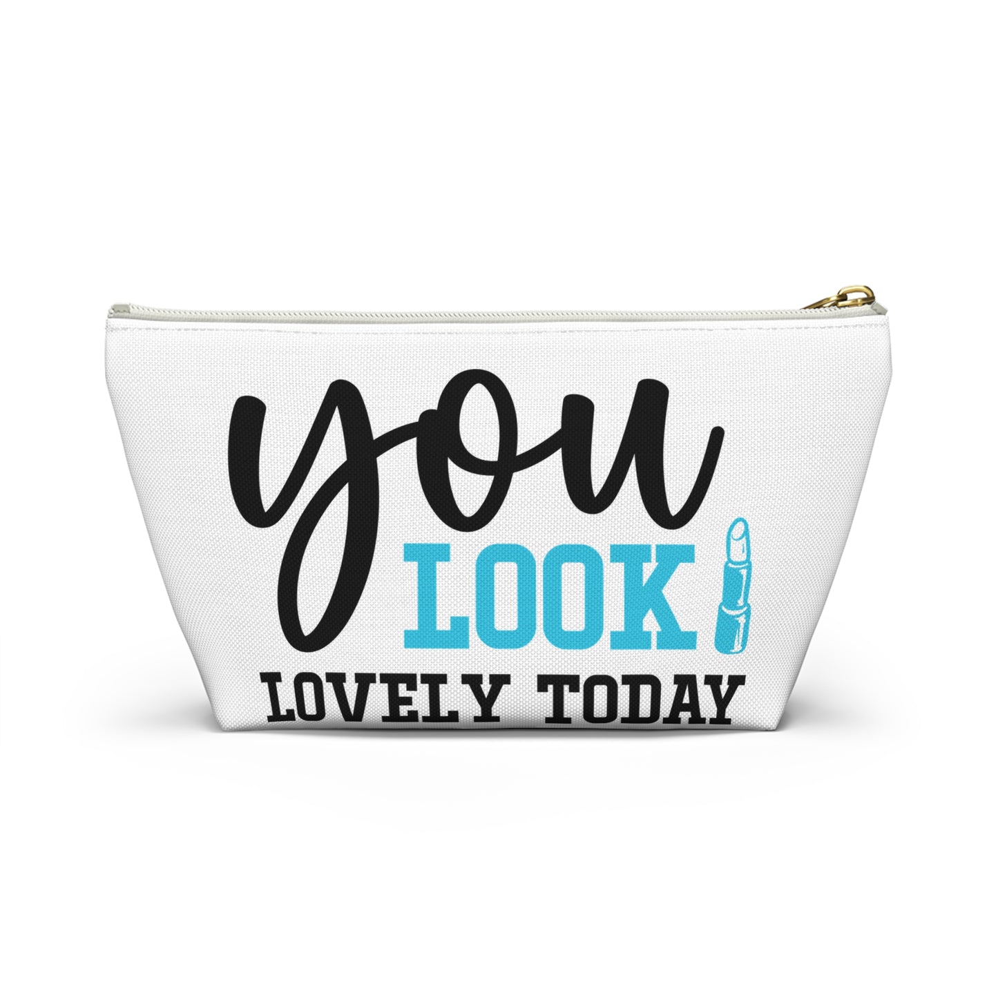Accessory Pouch – "You Look Lovely Today" Blue Makeup Bag