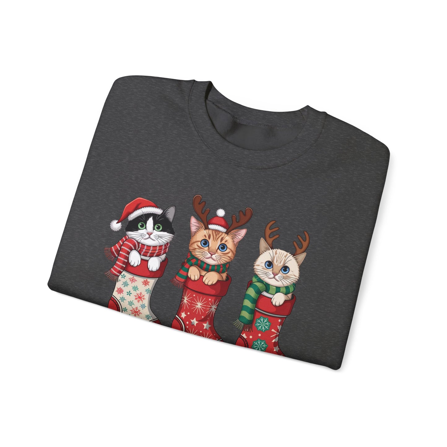 🐱🎄 Kitties in Stockings Sweatshirt – Cozy & Adorable Holiday Cats 🧦✨