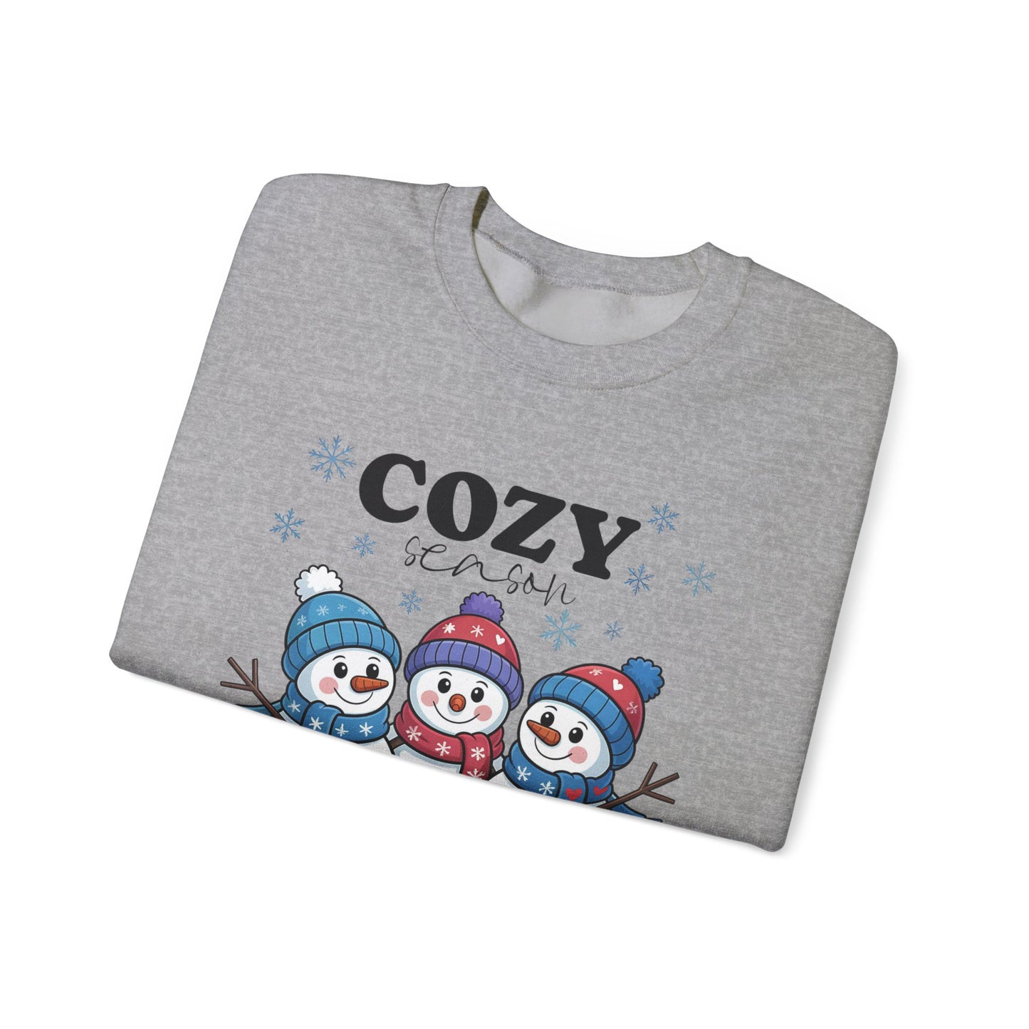 ☃️💙 Cozy Season Snowman Sweatshirt – Adorable Winter Crewneck for Women