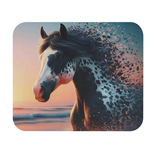🖱️🌅🐎 Running Horse at Sunset Mouse Pad – Coastal Motion Art for Your Desk