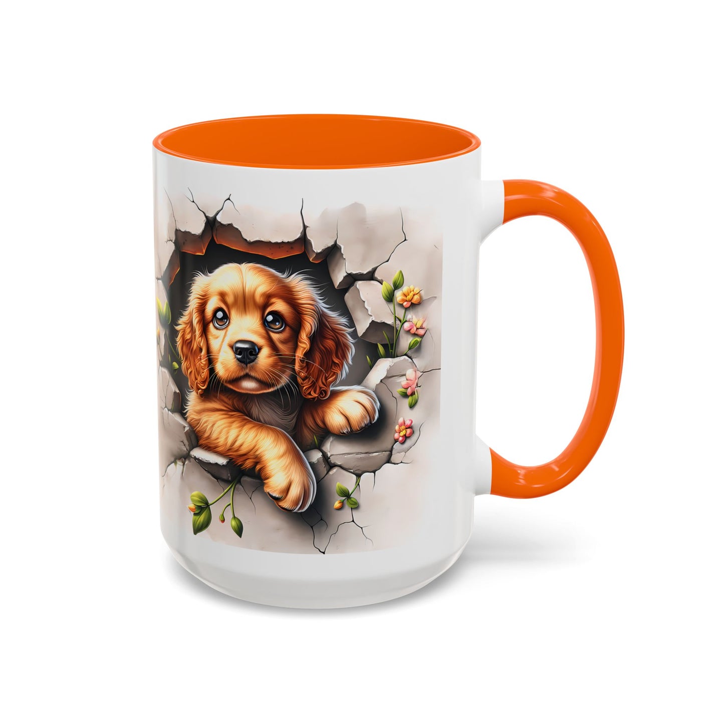 🐾 Cocker Spaniel Puppy Accent Mug – Sweet Fluffy Pup Coffee Cup ☕🤎