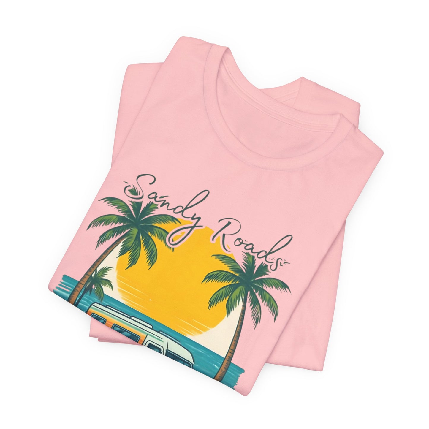 Camiseta Sandy Roads &amp; Salty Air: Camisa playera ligera para mujer para días costeros y ambiente veraniego.