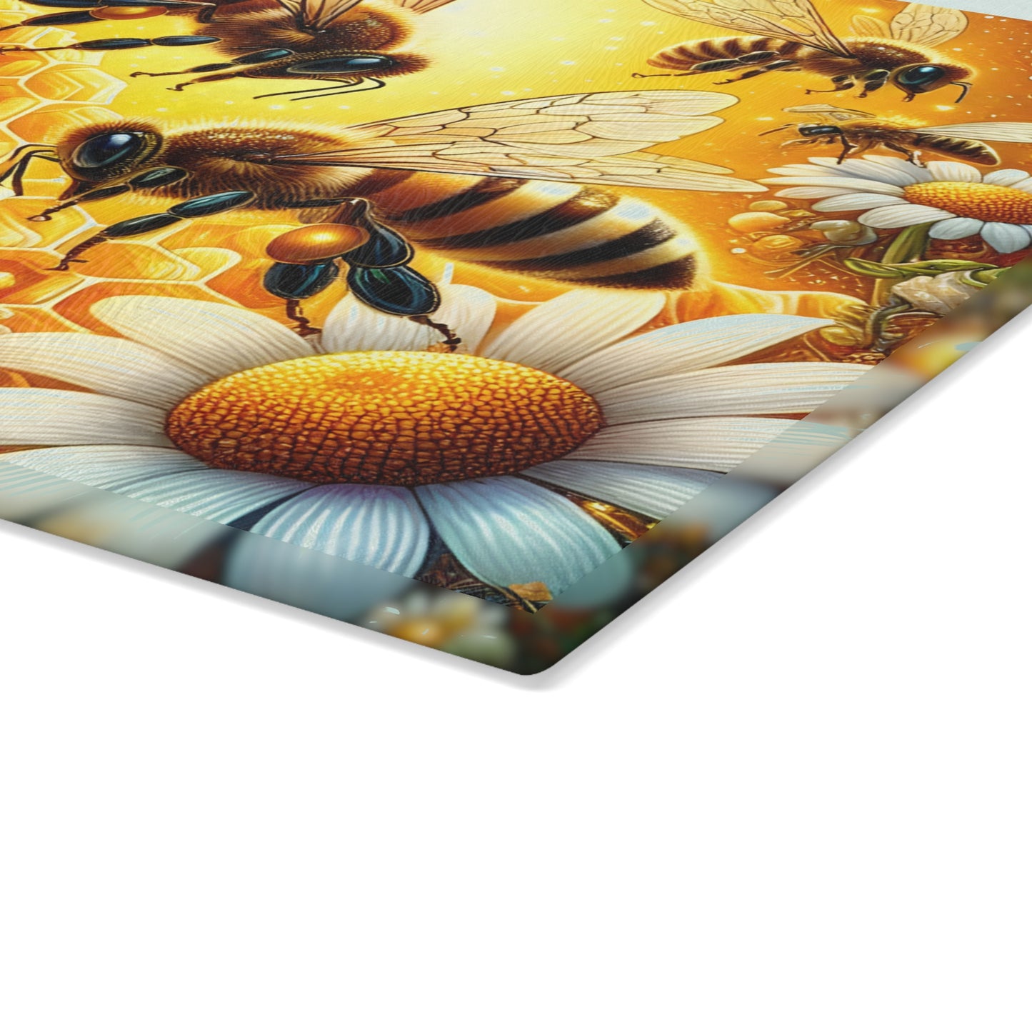🐝 Bee & Daisy Honeycomb Cutting Board – Nature’s Buzzing Kitchen Elegance 🌼