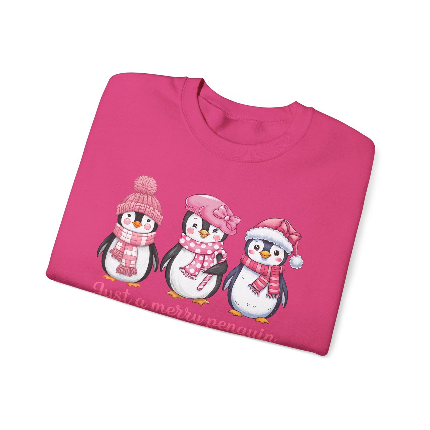 🐧✨ Just a Merry Penguin Sweatshirt – Cute Winter Friends in Pink ❄️💖