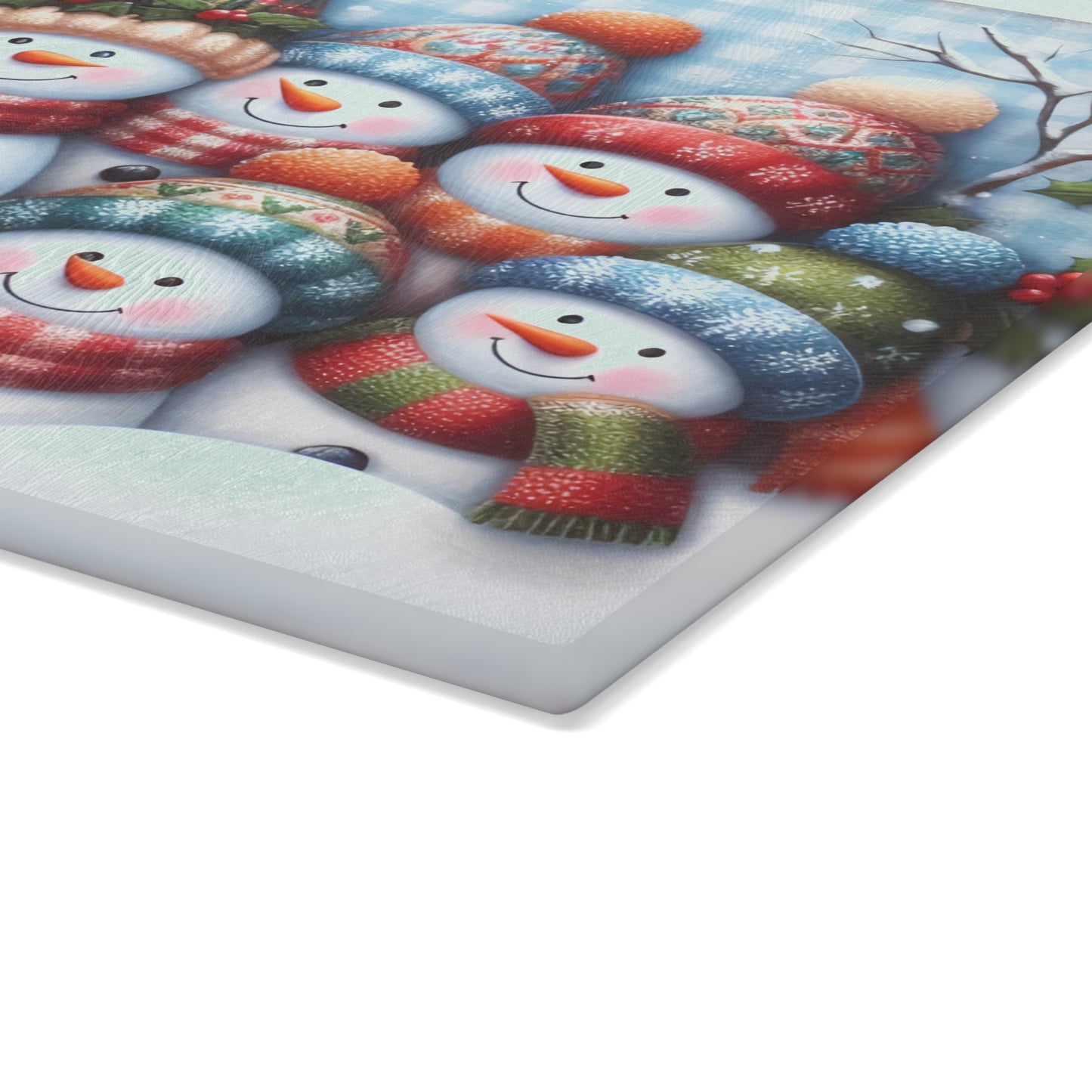 Snowman Family Christmas Cutting Board – Cozy Winter Smiles for Your Holiday Kitchen