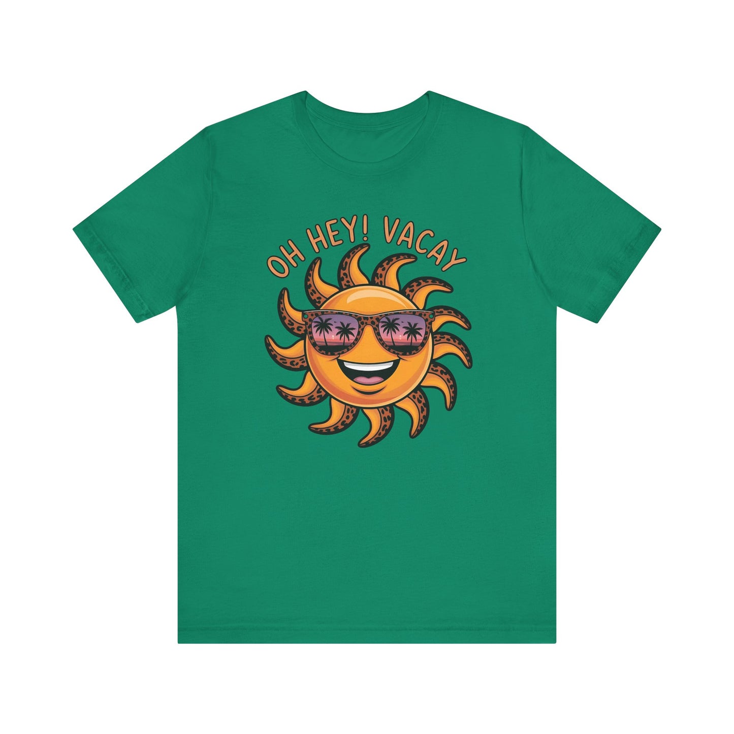 ☀️ ¡Hola! Camiseta de vacaciones – Sol sonriente con gafas de sol | Camiseta gráfica de verano para mujer
