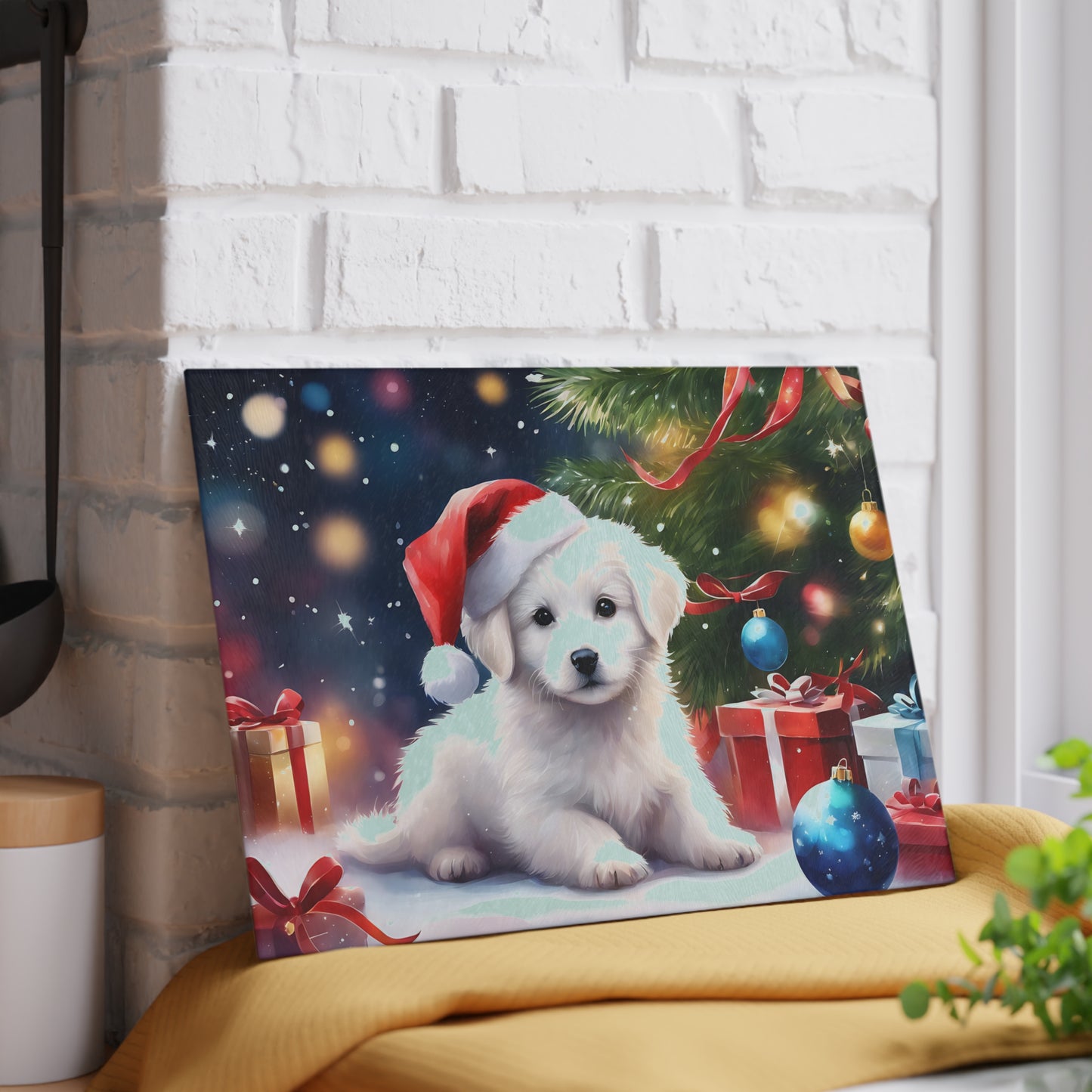 🎄🐾 Christmas Puppy Cutting Board – Holiday Cheer for Your Kitchen 🎁