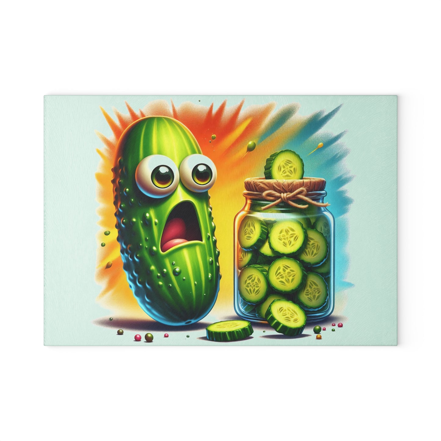 🥒😂 Funny Pickle Cutting Board – Colorful Kitchen Humor for Your Home