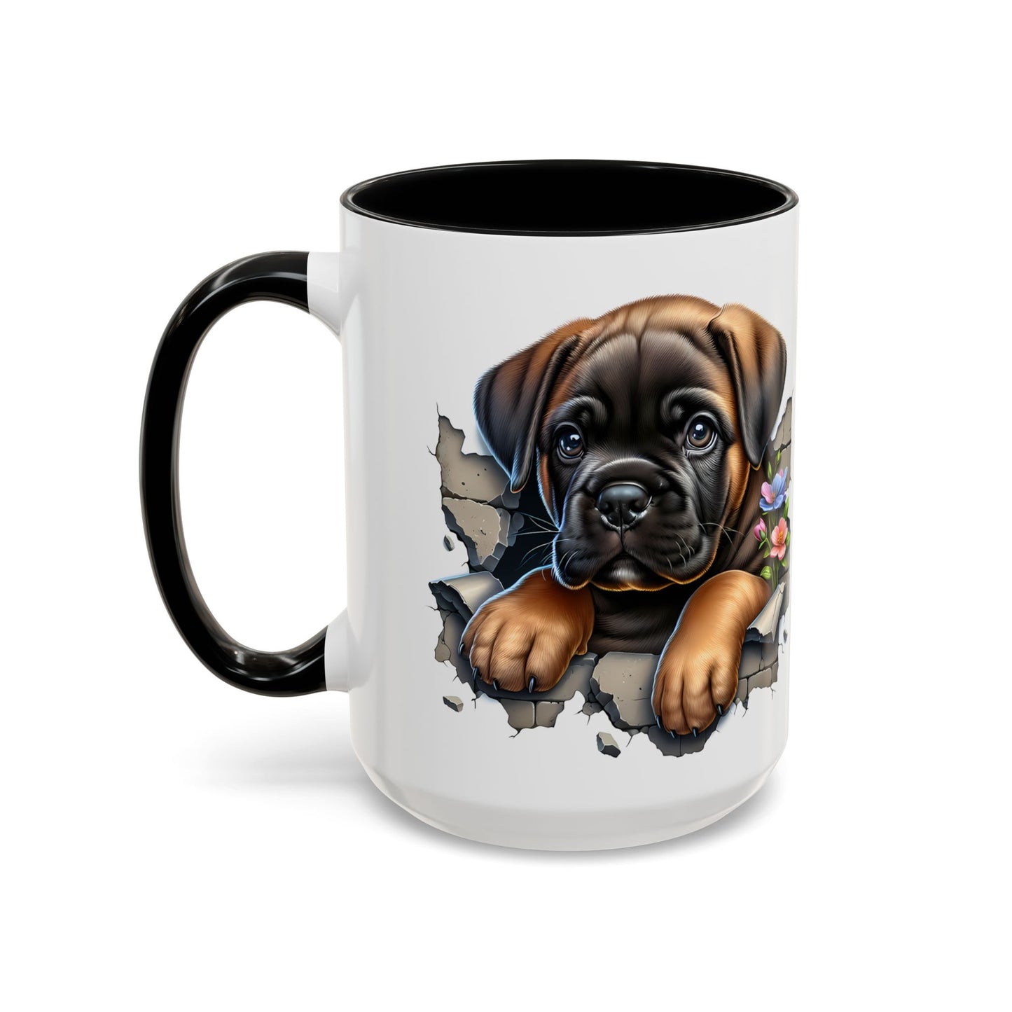 🧡 Boxer Puppy Accent Mug – Adorable Peek-Through Cup for Dog Lovers
