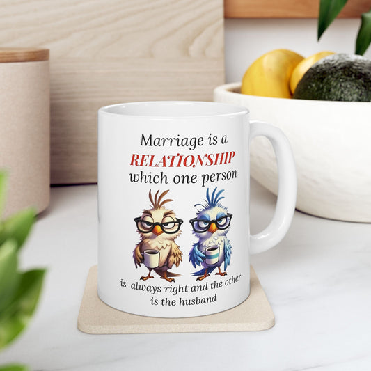Humor Matrimonial – Taza "Una persona siempre tiene la razón" 🕊️