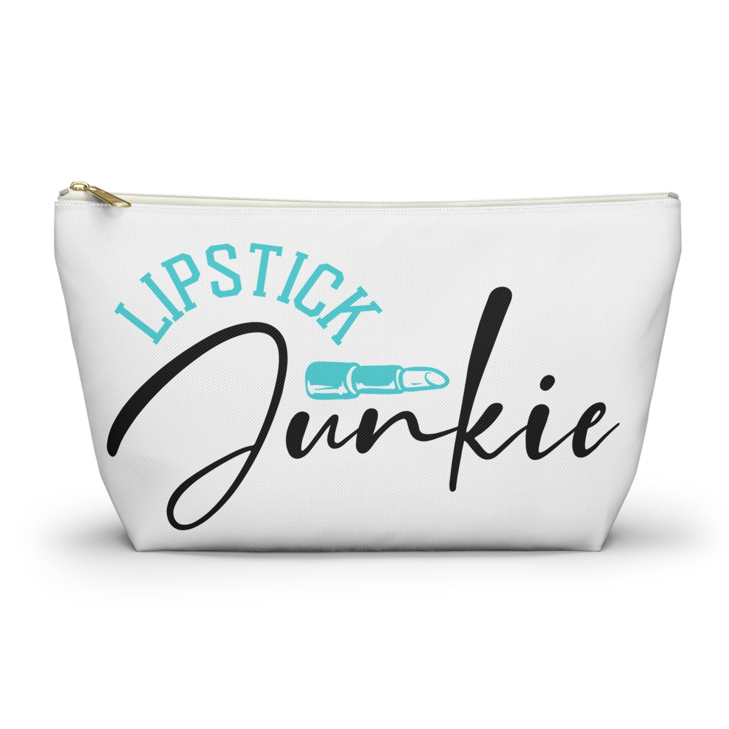 Accessory Pouch – "Lipstick Junkie" Teal Makeup Bag