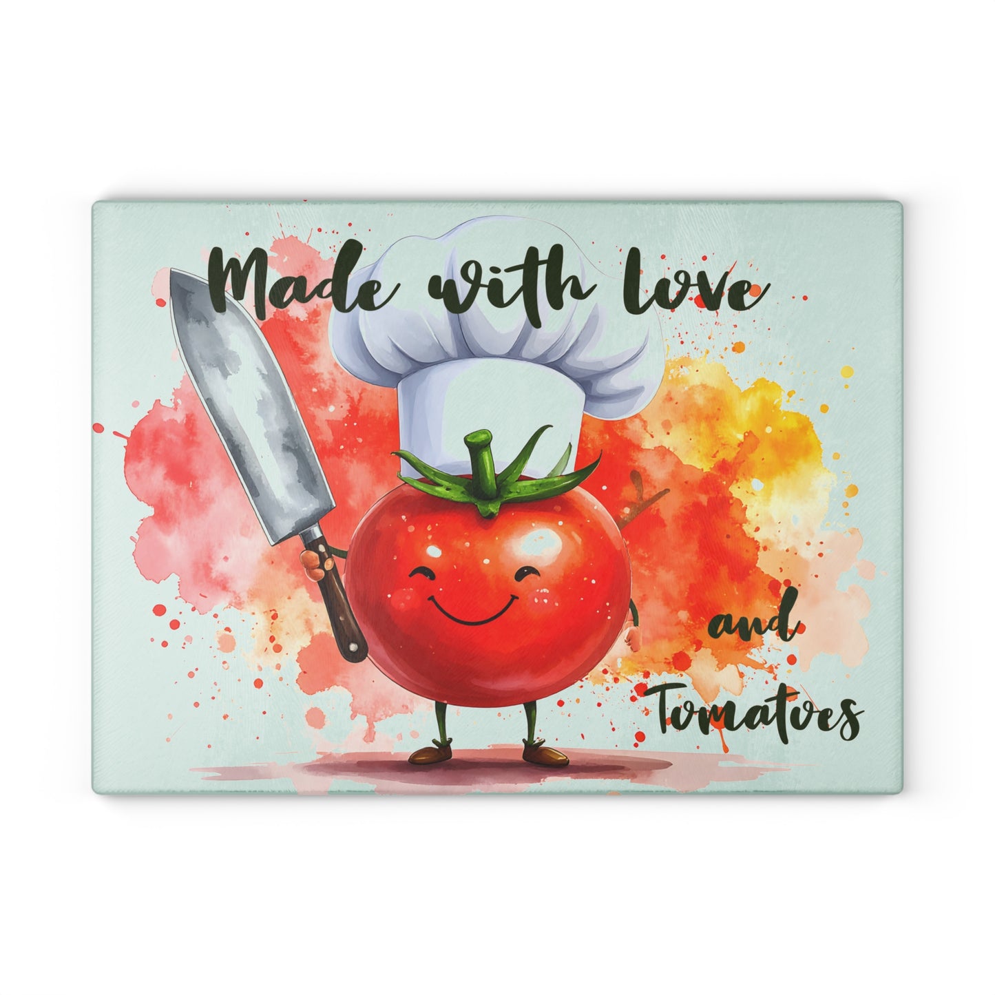 🍅 Made With Love and Tomatoes – Funny Chef Cutting Board