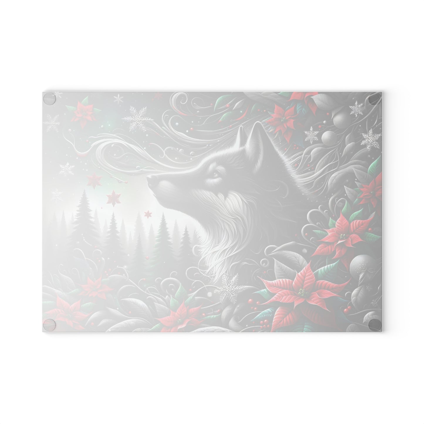 🐺❄️ “Moonlit Winter Wolf” Glass Cutting Board – Bold, Modern Wild Beauty for Your Kitchen