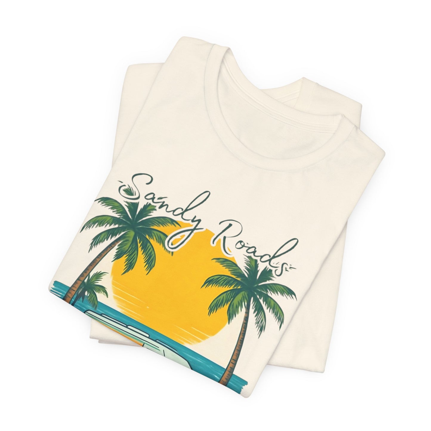 Camiseta Sandy Roads &amp; Salty Air: Camisa playera ligera para mujer para días costeros y ambiente veraniego.
