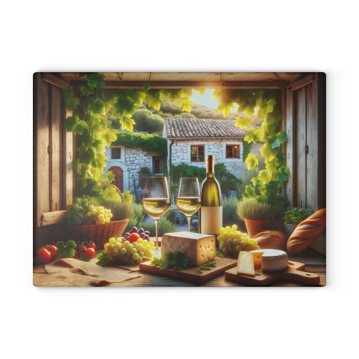 Tabla de cortar con ventana para vinos y quesos toscanos: un sabor de Italia para tu cocina