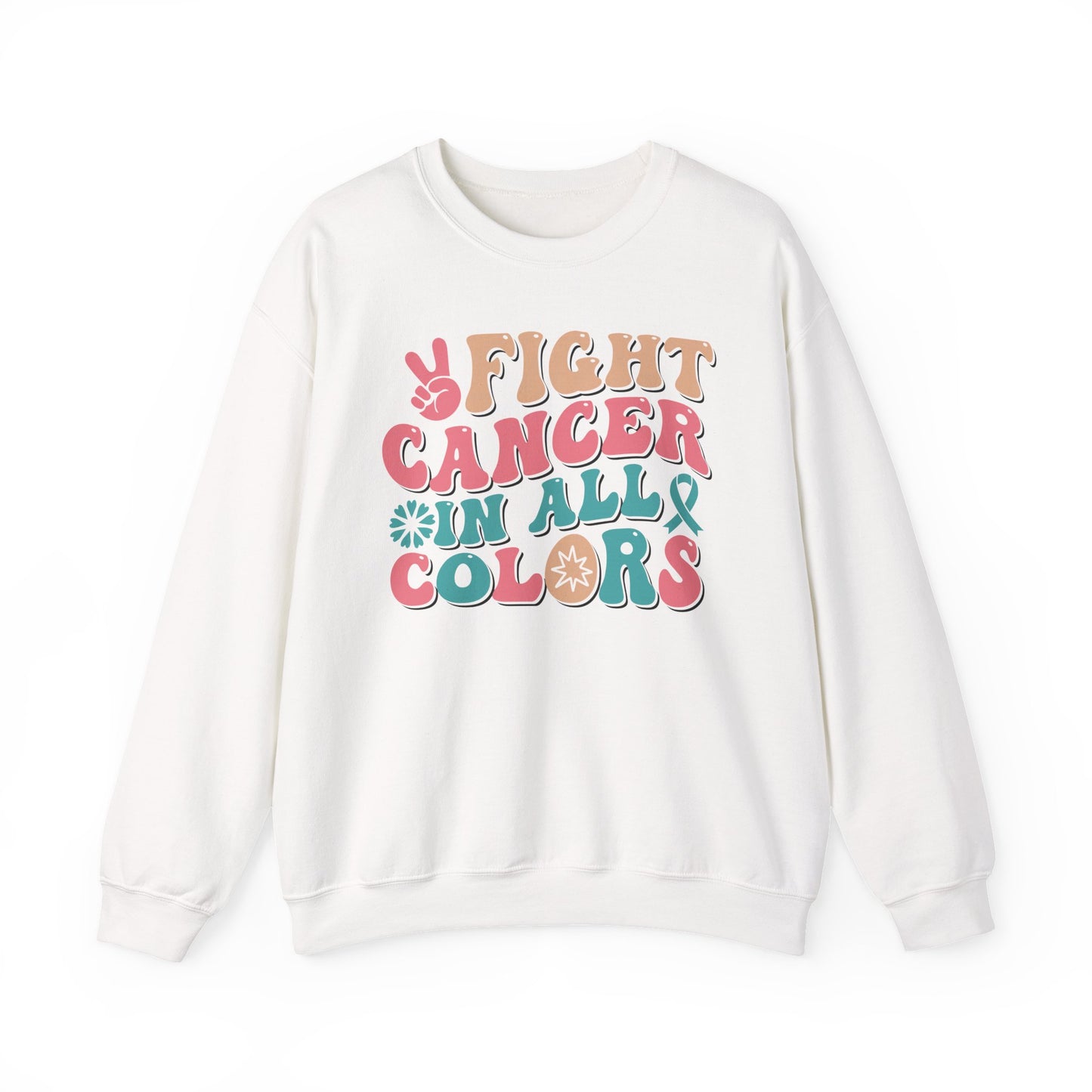 🌈✌️ Fight Cancer in All Colors Sweatshirt – Multi-Awareness Support Crewneck