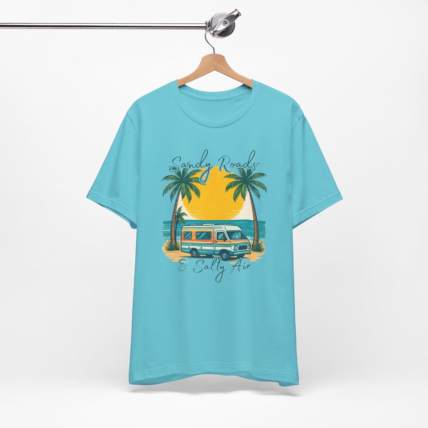 Camiseta Sandy Roads &amp; Salty Air: Camisa playera ligera para mujer para días costeros y ambiente veraniego.