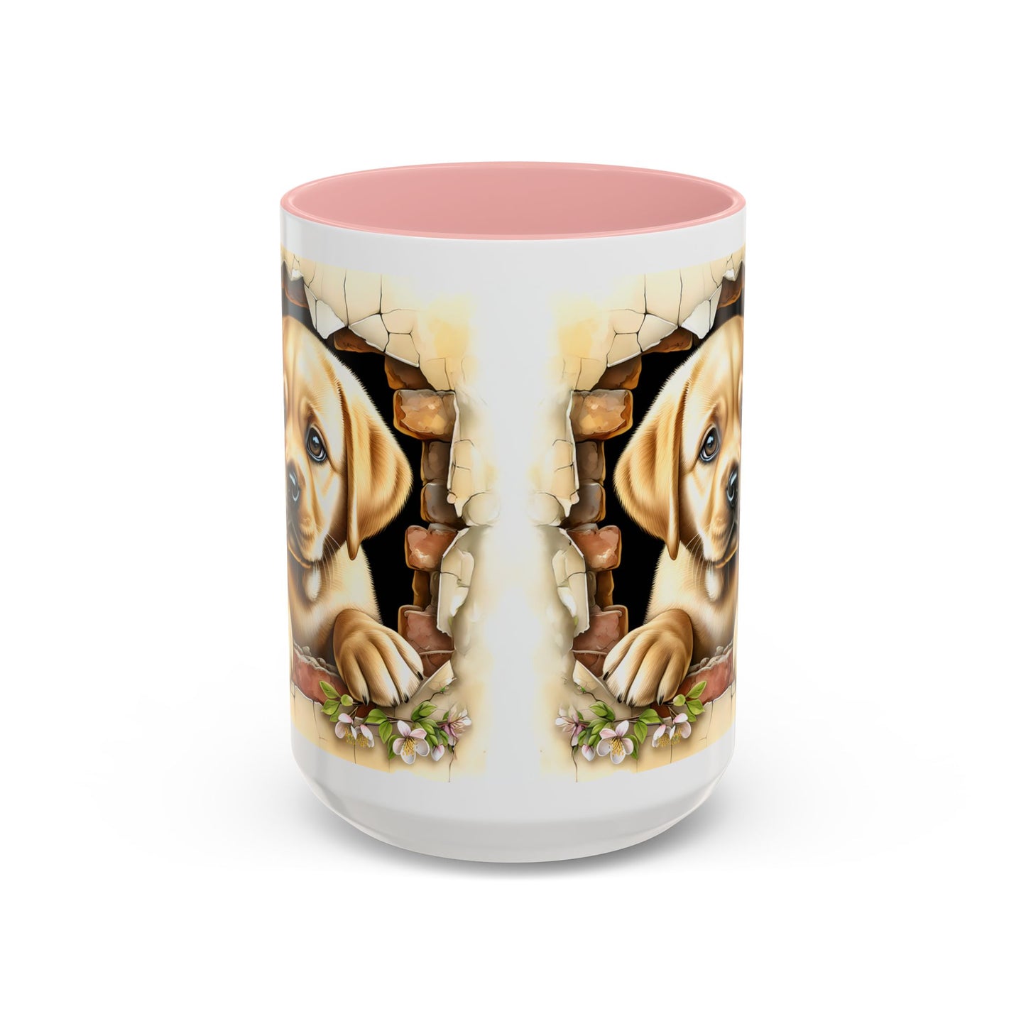 🐶☕ Labrador Puppy Peek Accent Mug – Sweet Yellow Lab Lover Gift ✨💛