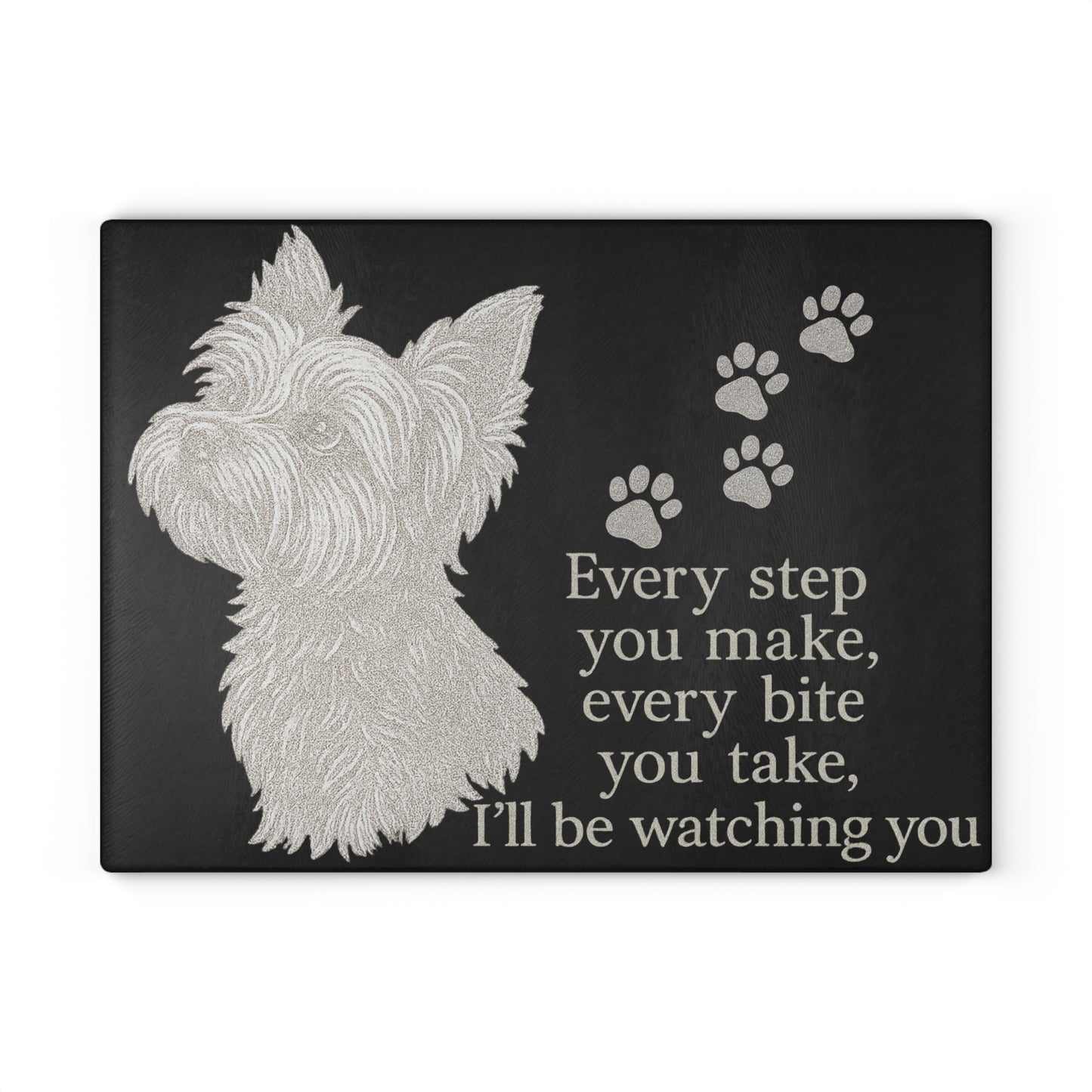 🐾👀 Yorkie Watching You Cutting Board – Playful Pup Charm for Your Kitchen 🍴✨