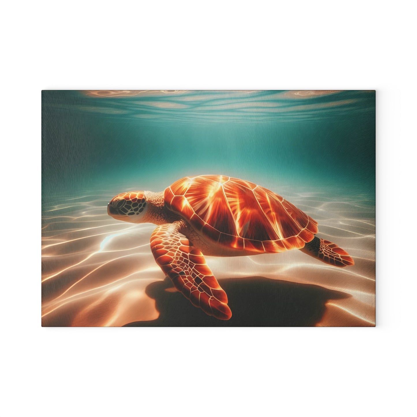 🐢🌊 Sea Turtle Glow Cutting Board – Ocean Beauty for Your Kitchen ✨🐚