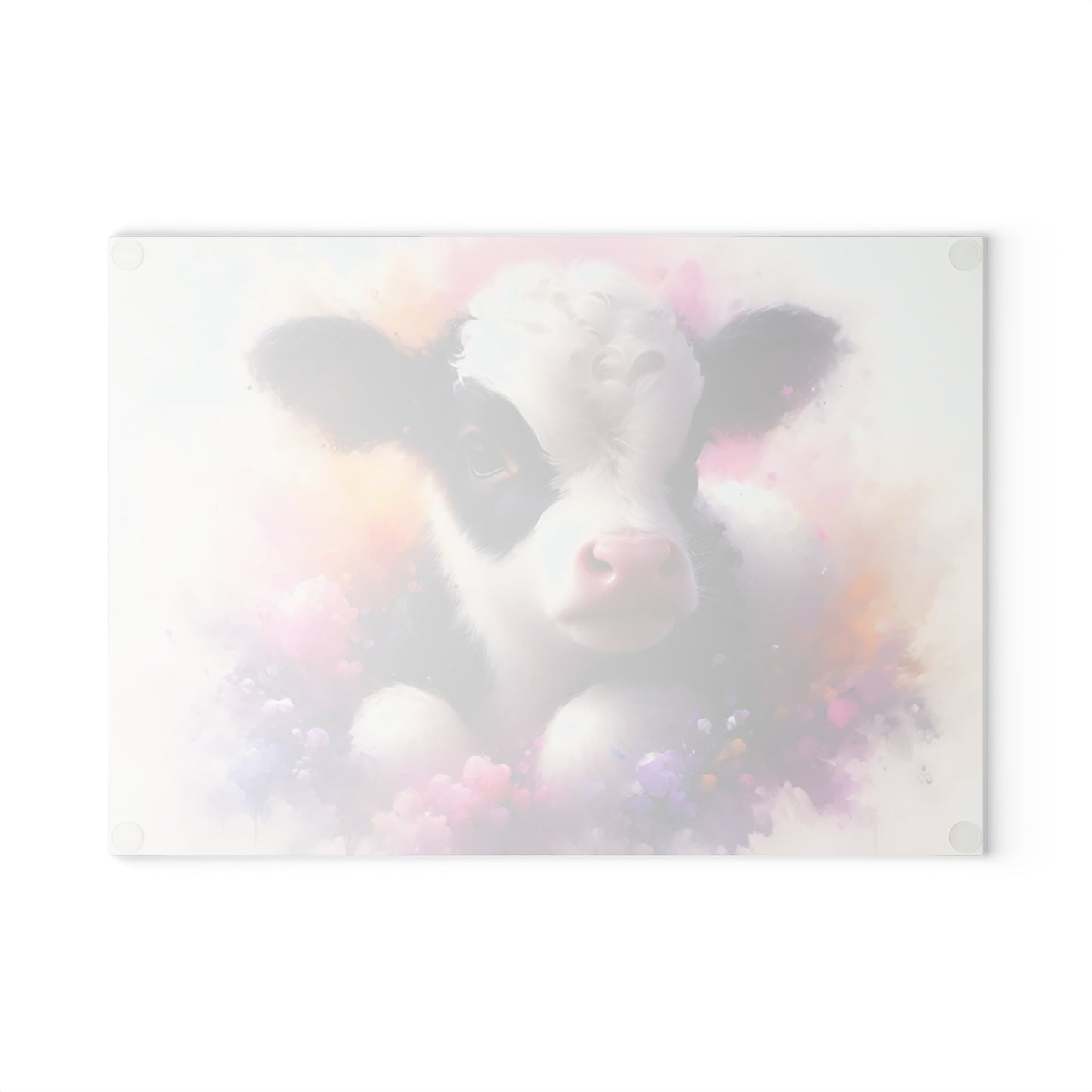🐮 Baby Cow Floral Splash Cutting Board – Sweet Farmhouse Charm for Your Kitchen