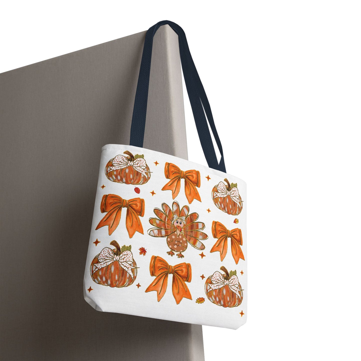 🎀 Girly Bows & Turkey Tote Bag – Cute & Cozy Thanksgiving Style 🦃🧡