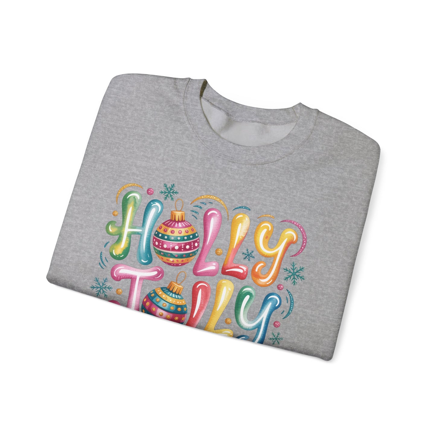 🎄✨ Holly Jolly Rainbow Ornament Christmas Sweatshirt – Festive & Fun Holiday Style 🌈🎁