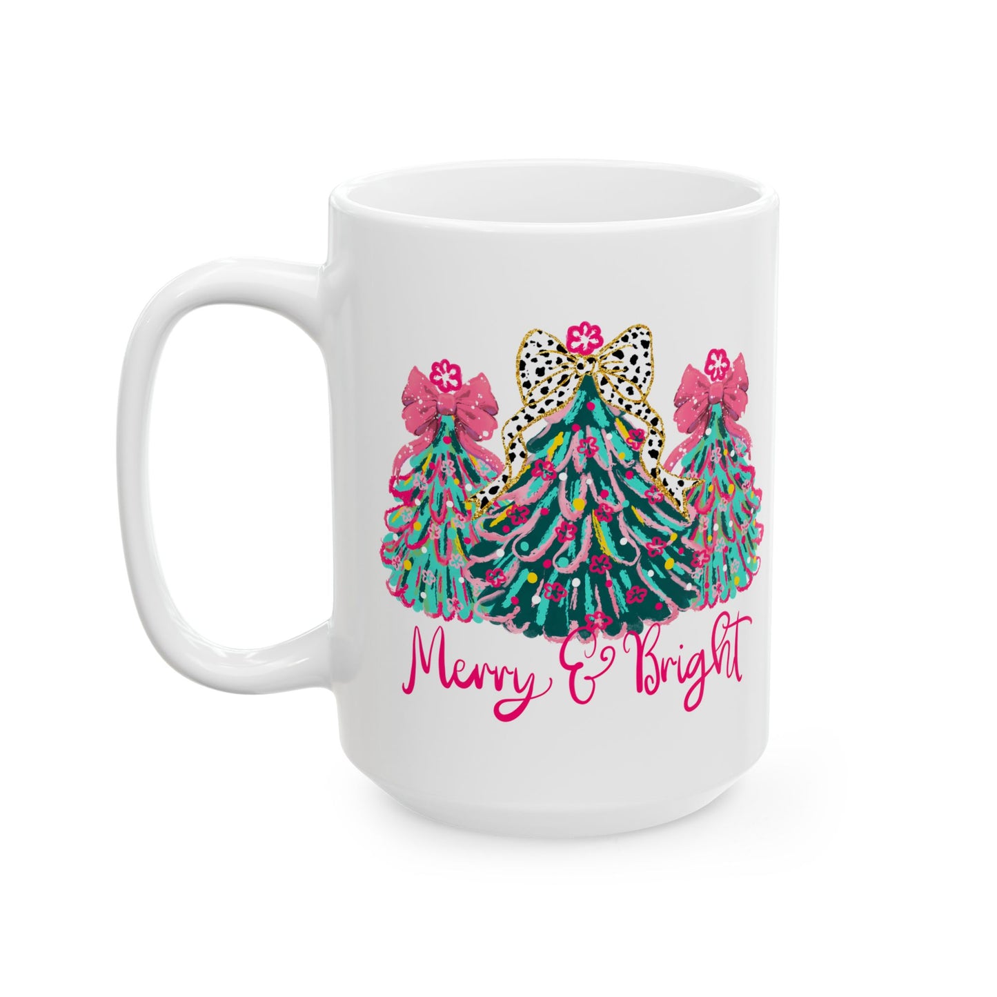 🎄 Merry & Bright Christmas Tree Mug – Glam Holiday Cheer in Every Sip ✨