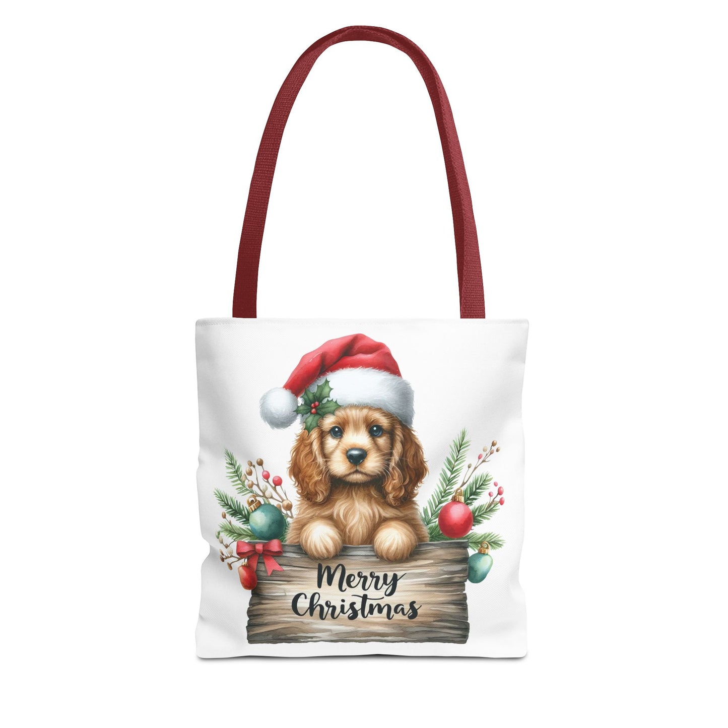 🐶 Cocker Spaniel “Merry Christmas” Tote Bag – Cozy Holiday Charm in Every Stitch 🎄