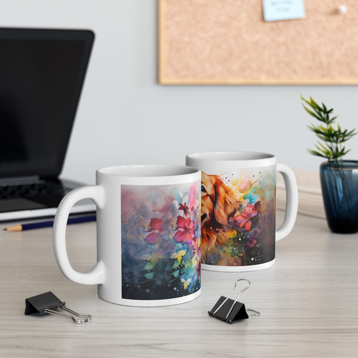 🐕 Watercolor Golden Retriever Mug – A Heartwarming Tribute to Your Furry Friend! 🌸