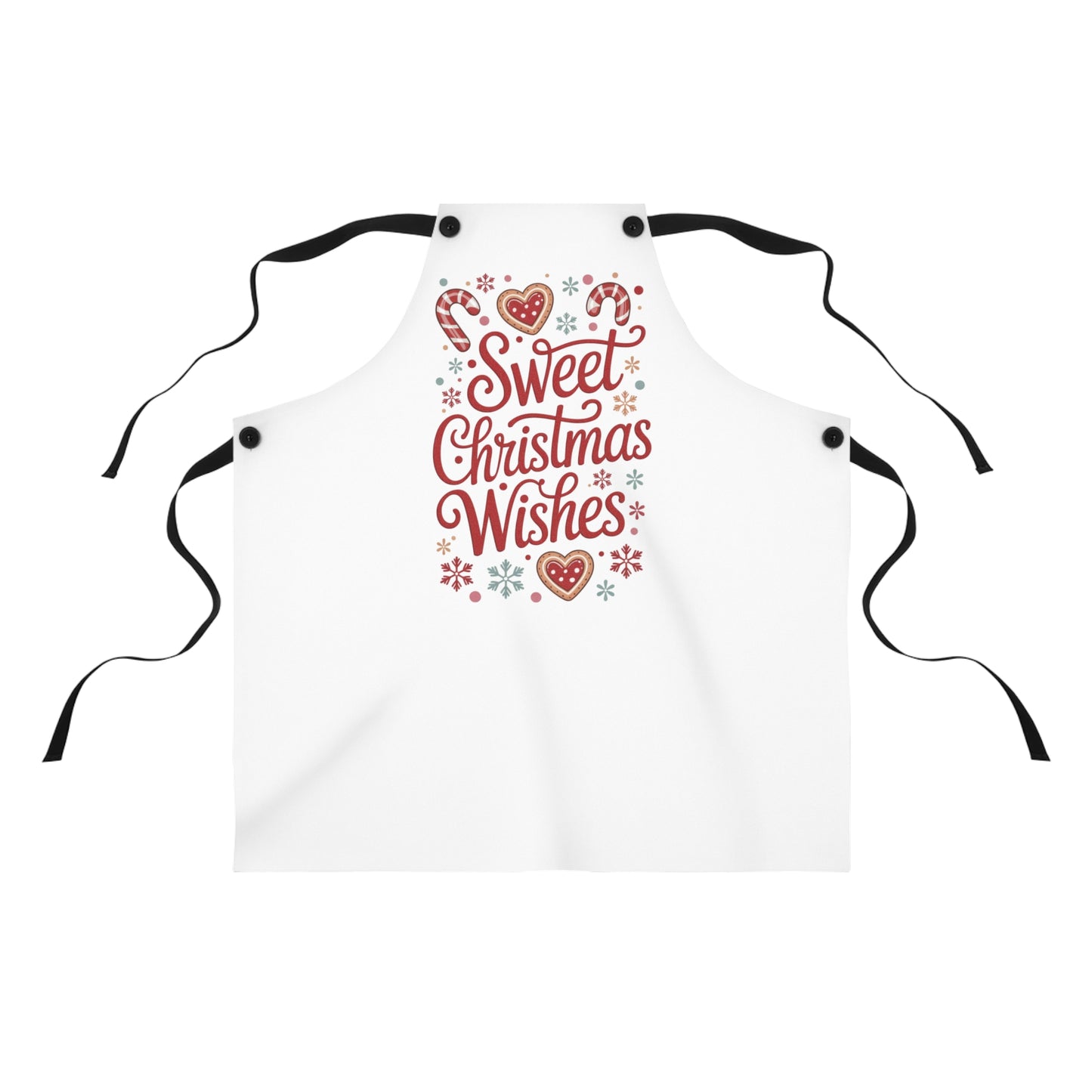 🍬🎄 “Sweet Christmas Wishes” Holiday Baking Apron – Gingerbread Joy for Your Kitchen