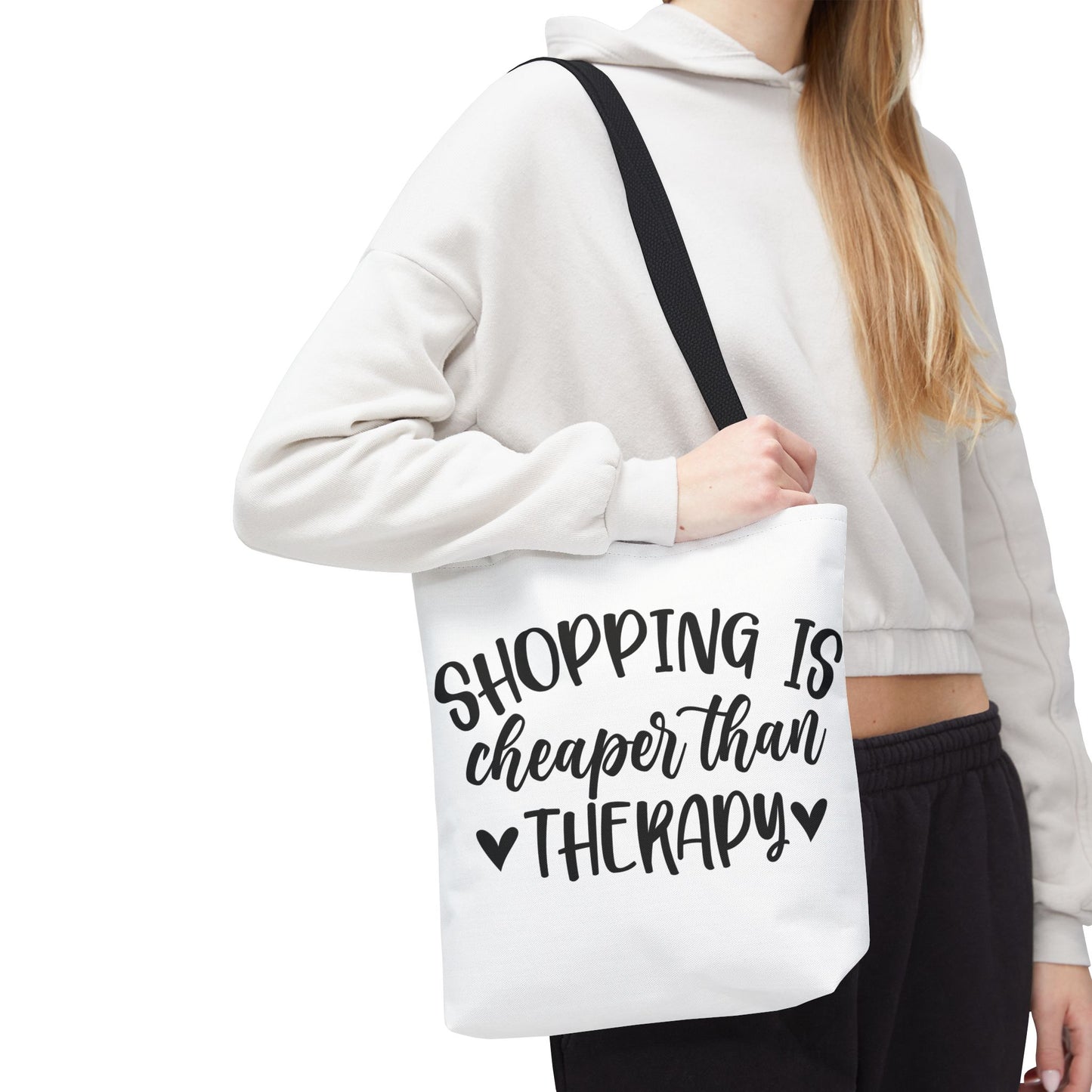 🛍️ Shopping Is Cheaper Than Therapy Tote Bag – Fun & Stylish Everyday Carry ❤️