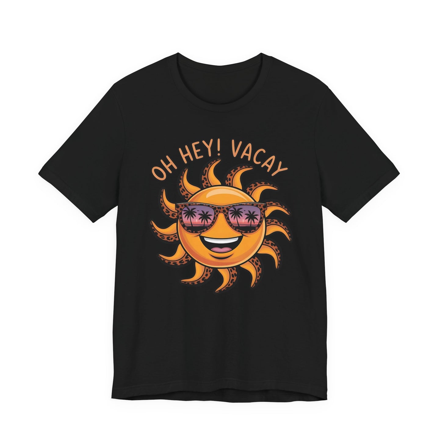 ☀️ ¡Hola! Camiseta de vacaciones – Sol sonriente con gafas de sol | Camiseta gráfica de verano para mujer