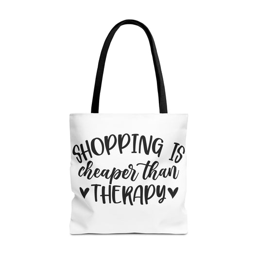 🛍️ Shopping Is Cheaper Than Therapy Tote Bag – Fun & Stylish Everyday Carry ❤️